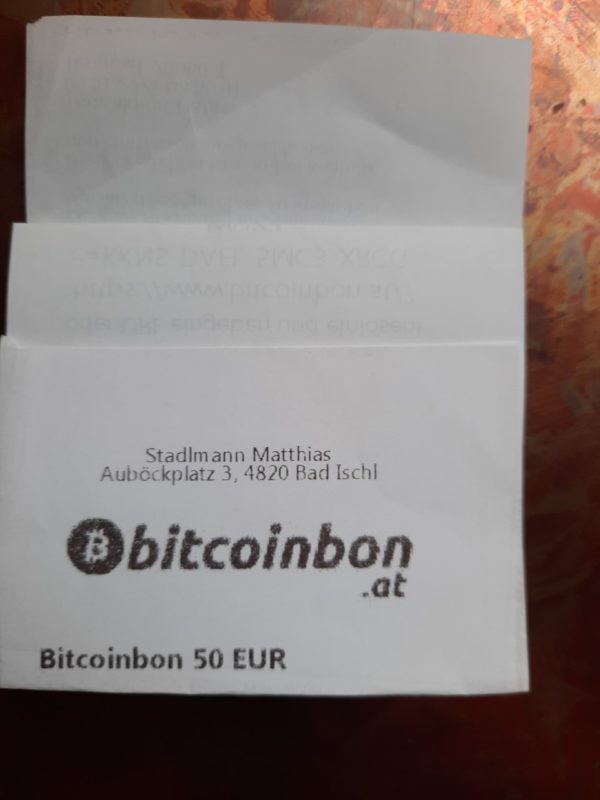 Bitcoin-Bon € 50,-- gültig bis 01/24 - 0