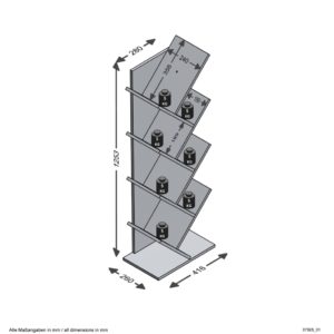 FMD Geometrisches Bücherregal Eiche-Optik - 4