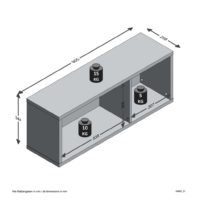 FMD Wandregal mit 2 Fächern Eichenoptik Dunkelgrau Stahl - 2