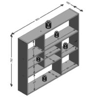 FMD Wandregal mit 9 Fächern Eichenoptik - 2
