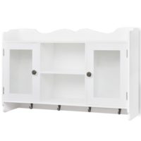 MDF Wandschrank Schrank Regal Bücher/DVD/Gläser Aufbewahrung weiß - 1