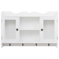 MDF Wandschrank Schrank Regal Bücher/DVD/Gläser Aufbewahrung weiß - 2