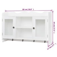 MDF Wandschrank Schrank Regal Bücher/DVD/Gläser Aufbewahrung weiß - 7