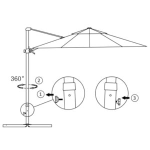 vidaXL Ampelschirm mit Aluminium-Mast Anthrazit 300 cm - 6