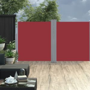 vidaXL Ausziehbare Seitenmarkise Rot 140 x 600 cm - 0