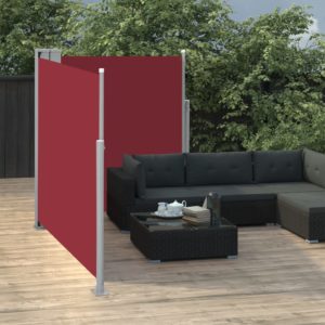 vidaXL Ausziehbare Seitenmarkise Rot 140 x 600 cm - 2