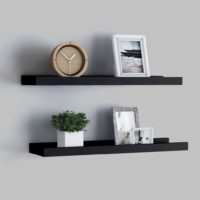 vidaXL Bilderleisten 2 Stk. Schwarz 40x9x3 cm MDF - 0