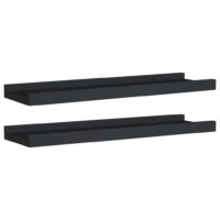 vidaXL Bilderleisten 2 Stk. Schwarz 40x9x3 cm MDF - 1