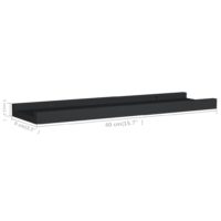 vidaXL Bilderleisten 2 Stk. Schwarz 40x9x3 cm MDF - 7