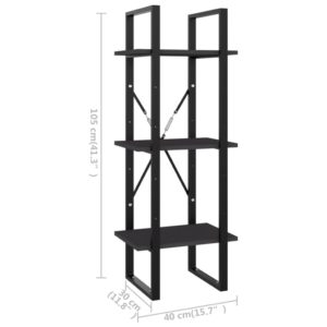 vidaXL Bücherregal 3 Fächer Grau 40x30x105 cm Holzwerkstoff - 6