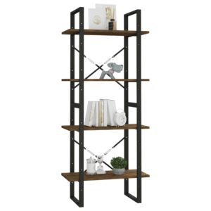 vidaXL Bücherregal 4 Fächer Braun Eiche 60x30x140 cm Holzwerkstoff - 3