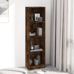 vidaXL Bücherregal 4 Fächer Räuchereiche 40x24x143 cm Holzwerkstoff - 0