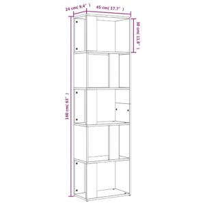 vidaXL Bücherregal Braun Eichen-Optik 45x24x160 cm Holzwerkstoff - 7