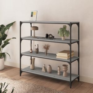 vidaXL Bücherregal Grau Sonoma 100x33x100 cm Holzwerkstoff und Stahl - 2