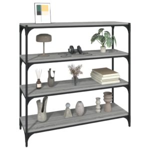 vidaXL Bücherregal Grau Sonoma 100x33x100 cm Holzwerkstoff und Stahl - 3