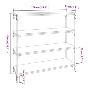 vidaXL Bücherregal Grau Sonoma 100x33x100 cm Holzwerkstoff und Stahl - 8