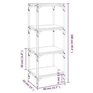 vidaXL Bücherregal Grau Sonoma 40x33x100 cm Holzwerkstoff und Stahl - 8