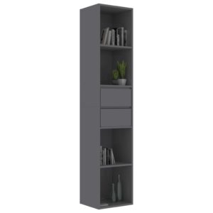 vidaXL Bücherregal Hochglanz-Grau 36x30x171 cm Holzwerkstoff - 2