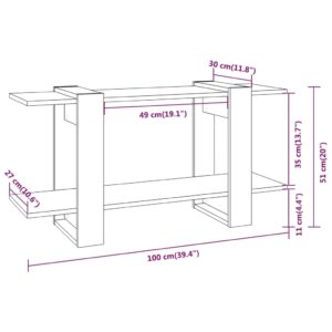 vidaXL Bücherregal Räuchereiche 100x30x51 cm Holzwerkstoff - 5