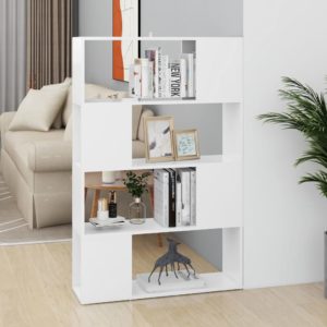 vidaXL Bücherregal Raumteiler Weiß 80x24x124,5 cm Holzwerkstoff - 0