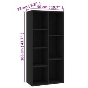 vidaXL Bücherregal Schwarz 50x25x106 cm Holzwerkstoff - 5