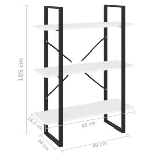 vidaXL Bücherregal Weiß 80x30x105 cm Holzwerkstoff - 5