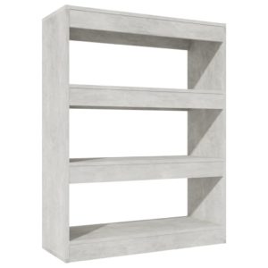 vidaXL Bücherregal/Raumteiler Betongrau 80x30x103 cm Holzwerkstoff - 1