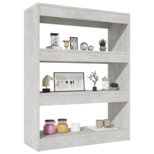 vidaXL Bücherregal/Raumteiler Betongrau 80x30x103 cm Holzwerkstoff - 4