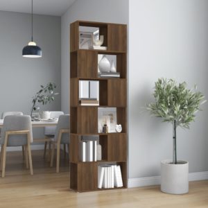 vidaXL Bücherregal/Raumteiler Braun Eichen-Optik 60x24x186 cm - 0