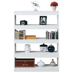 vidaXL Bücherregal/Raumteiler Hochglanz-Weiß 100x30x135 cm - 5