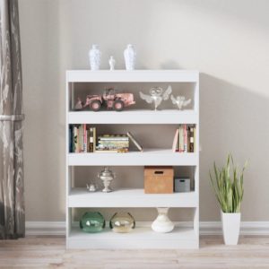 vidaXL Bücherregal/Raumteiler Hochglanz-Weiß 100x30x135 cm - 6