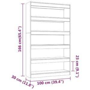 vidaXL Bücherregal/Raumteiler Hochglanz-Weiß 100x30x166 cm - 6