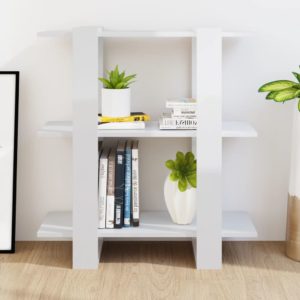 vidaXL Bücherregal/Raumteiler Hochglanz-Weiß 80x30x87 cm - 2