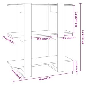 vidaXL Bücherregal/Raumteiler Hochglanz-Weiß 80x30x87 cm - 6