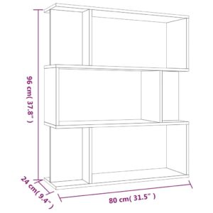 vidaXL Bücherregal/Raumteiler Räuchereiche 80x24x96 cm Holzwerkstoff - 7