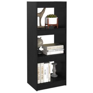 vidaXL Bücherregal/Raumteiler Schwarz 40x30x103,5 cm Massivholz Kiefer - 3