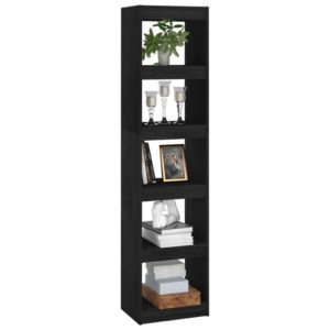 vidaXL Bücherregal/Raumteiler Schwarz 40x30x167,5 cm Massivholz Kiefer - 3