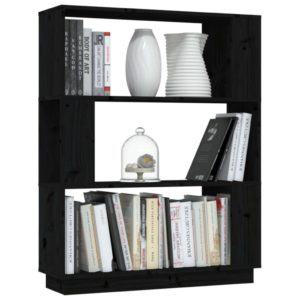 vidaXL Bücherregal/Raumteiler Schwarz 80x25x101 cm Massivholz Kiefer - 3