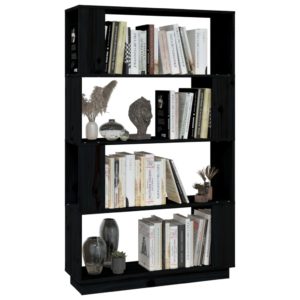 vidaXL Bücherregal/Raumteiler Schwarz 80x25x132 cm Massivholz Kiefer - 3