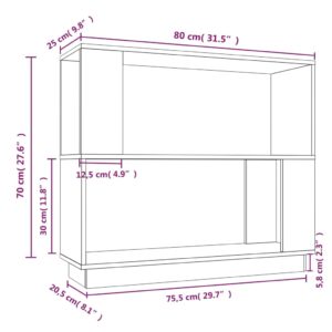 vidaXL Bücherregal/Raumteiler Schwarz 80x25x70 cm Massivholz Kiefer - 7