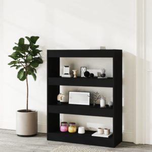 vidaXL Bücherregal/Raumteiler Schwarz 80x30x103 cm Holzwerkstoff - 2