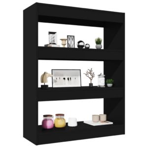 vidaXL Bücherregal/Raumteiler Schwarz 80x30x103 cm Holzwerkstoff - 3