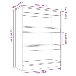 vidaXL Bücherregal/Raumteiler Schwarz 80x30x103 cm Holzwerkstoff - 6