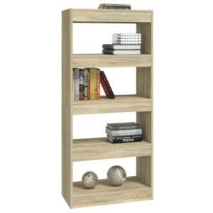 vidaXL Bücherregal/Raumteiler Sonoma-Eiche 60x30x135 cm Holzwerkstoff - 3