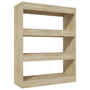 vidaXL Bücherregal/Raumteiler Sonoma-Eiche 80x30x103 cm Holzwerkstoff - 1