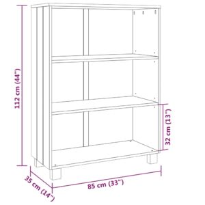 vidaXL Bücherschrank HAMAR Honigbraun 85x35x112 cm Massivholz Kiefer - 6