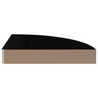 vidaXL Eck-Schweberegal Hochglanz-Schwarz 25x25x3,8 cm MDF - 3