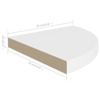 vidaXL Eck-Schweberegale 2 Stk. Weiß 35x35x3,8 cm MDF - 7