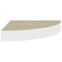 vidaXL Eck-Wandregal 2 Stk. Eiche und Weiß 35x35x3,8 cm MDF - 3