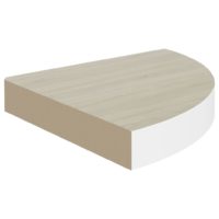 vidaXL Eck-Wandregal 2 Stk. Eiche und Weiß 35x35x3,8 cm MDF - 4